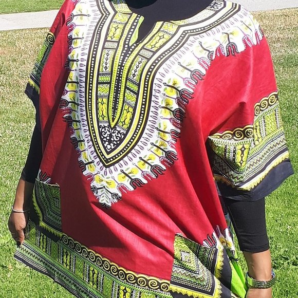 Red Dashiki Shirt - Picture 1 of 1